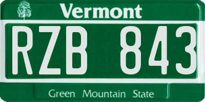 VT license plate RZB843