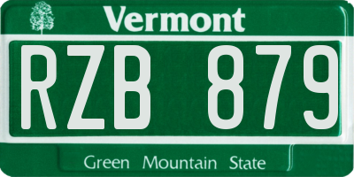 VT license plate RZB879