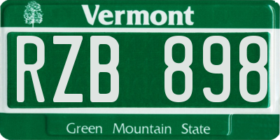 VT license plate RZB898