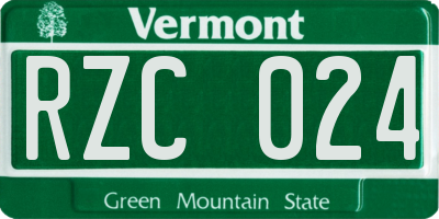 VT license plate RZC024