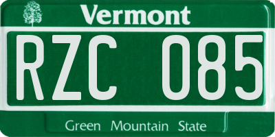 VT license plate RZC085