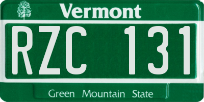 VT license plate RZC131