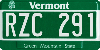 VT license plate RZC291