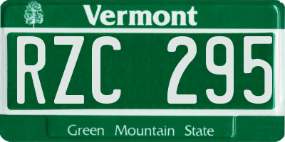 VT license plate RZC295