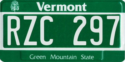 VT license plate RZC297