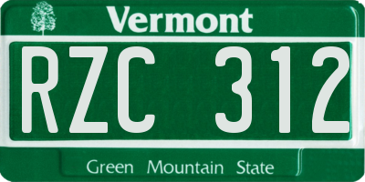 VT license plate RZC312