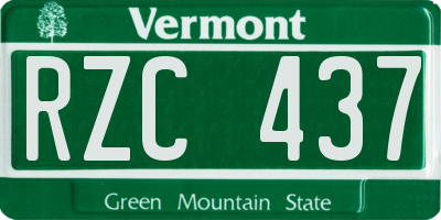 VT license plate RZC437