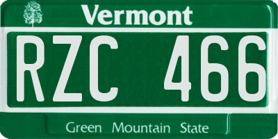 VT license plate RZC466