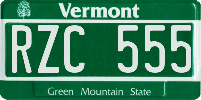 VT license plate RZC555