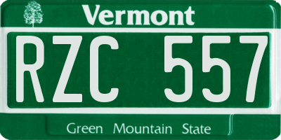 VT license plate RZC557