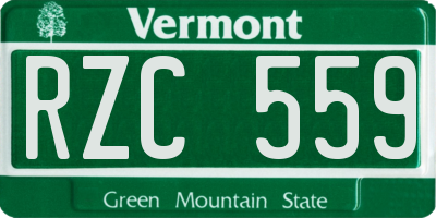 VT license plate RZC559