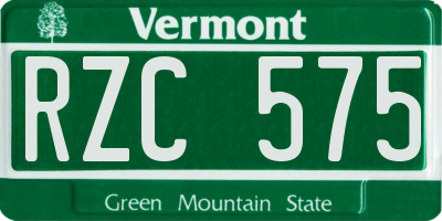 VT license plate RZC575