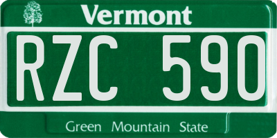 VT license plate RZC590