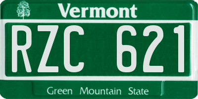 VT license plate RZC621