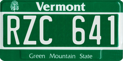 VT license plate RZC641