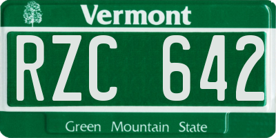 VT license plate RZC642