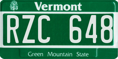 VT license plate RZC648