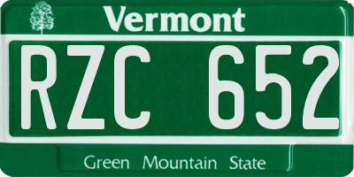 VT license plate RZC652
