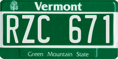 VT license plate RZC671