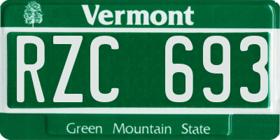 VT license plate RZC693