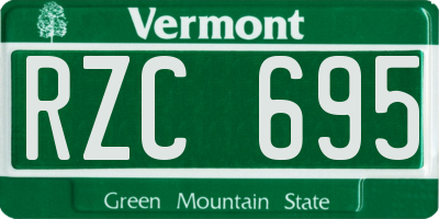 VT license plate RZC695
