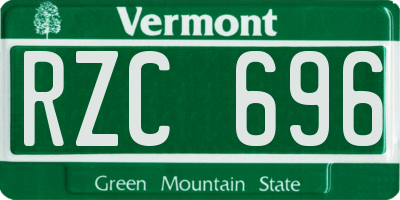 VT license plate RZC696
