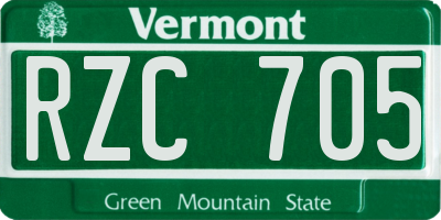 VT license plate RZC705
