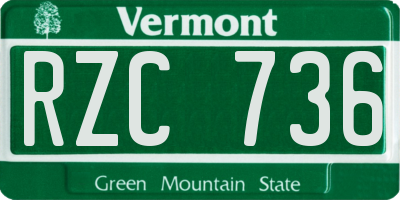 VT license plate RZC736