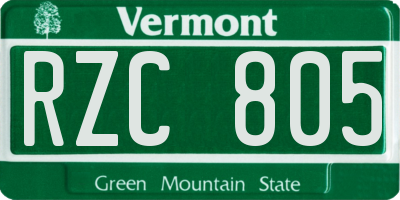 VT license plate RZC805