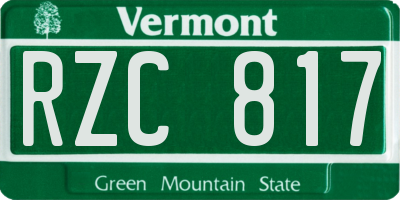 VT license plate RZC817