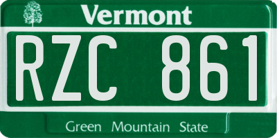 VT license plate RZC861