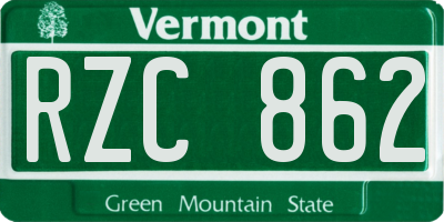 VT license plate RZC862