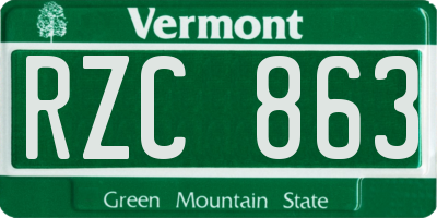 VT license plate RZC863