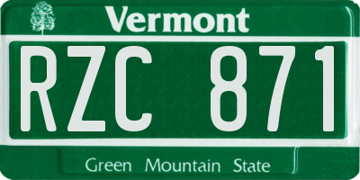 VT license plate RZC871