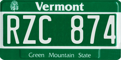VT license plate RZC874