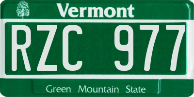 VT license plate RZC977
