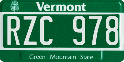 VT license plate RZC978