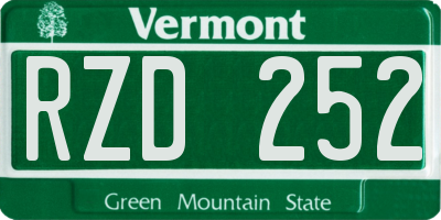 VT license plate RZD252
