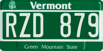 VT license plate RZD879