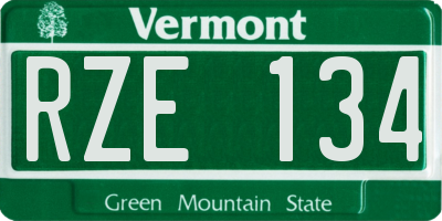VT license plate RZE134