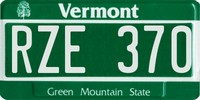 VT license plate RZE370