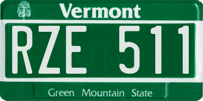 VT license plate RZE511