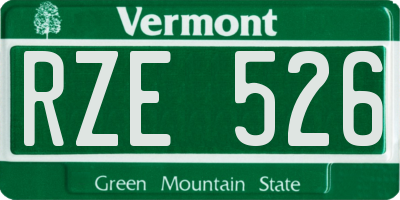 VT license plate RZE526