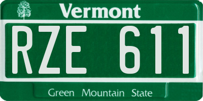 VT license plate RZE611