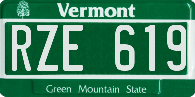 VT license plate RZE619