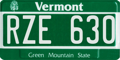 VT license plate RZE630