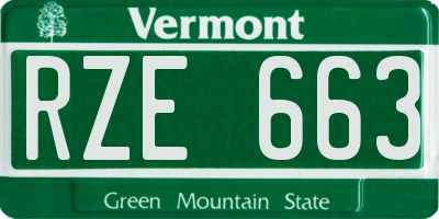 VT license plate RZE663