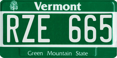 VT license plate RZE665