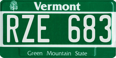 VT license plate RZE683