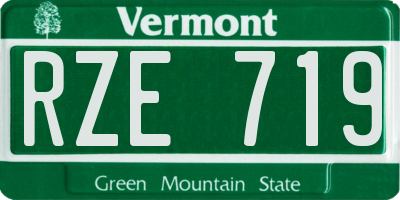 VT license plate RZE719